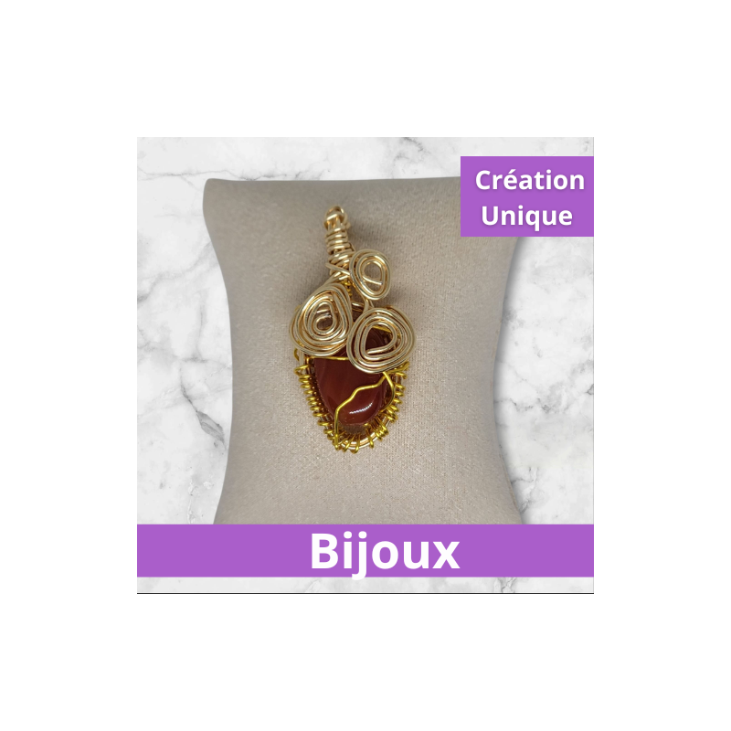 Pendentif  Jaspe Rouge